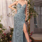 Andrea & Leo A1396 Sheer Pleated Corset Gown