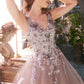 Vestido Andrea & Leo A1401 Ramo de Lentejuelas Escote en V
