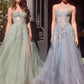 Vestido A1415 de Andrea & Leo con corsé sin tirantes y adornos de gala