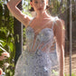 Vestido Andrea & Leo A1429 de sirena con apliques de encaje y lentejuelas