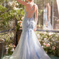 Vestido Andrea & Leo A1429 de sirena con apliques de encaje y lentejuelas