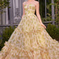 Andrea & Leo A1430 Dress Strapless Floral Printed Ball Gown