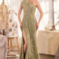 Andrea & Leo A1435 Dress One Shoulder Beaded Evening Gown