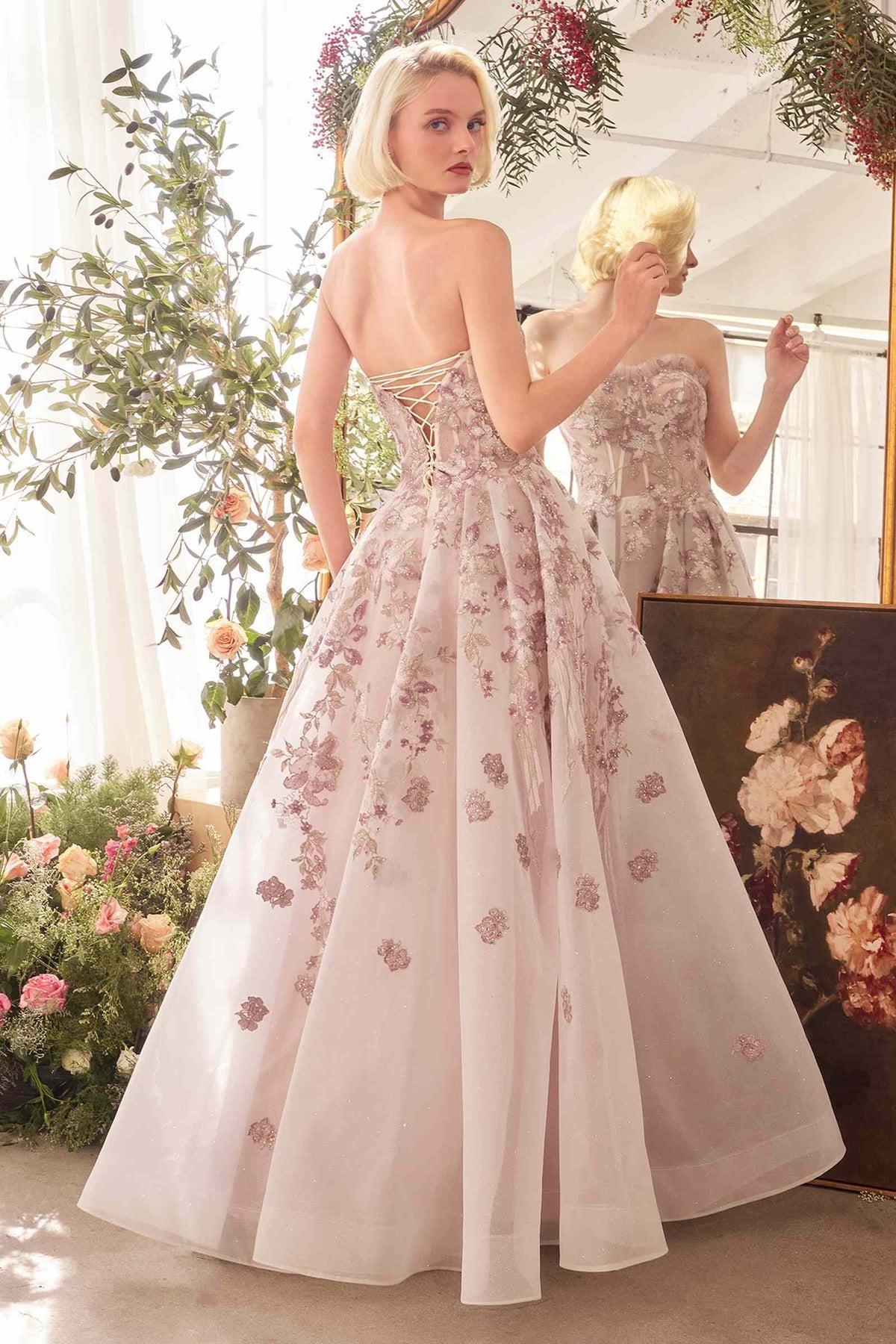 Andrea & Leo A1455 Vestido Romance Bordado Traje Corsé Línea A