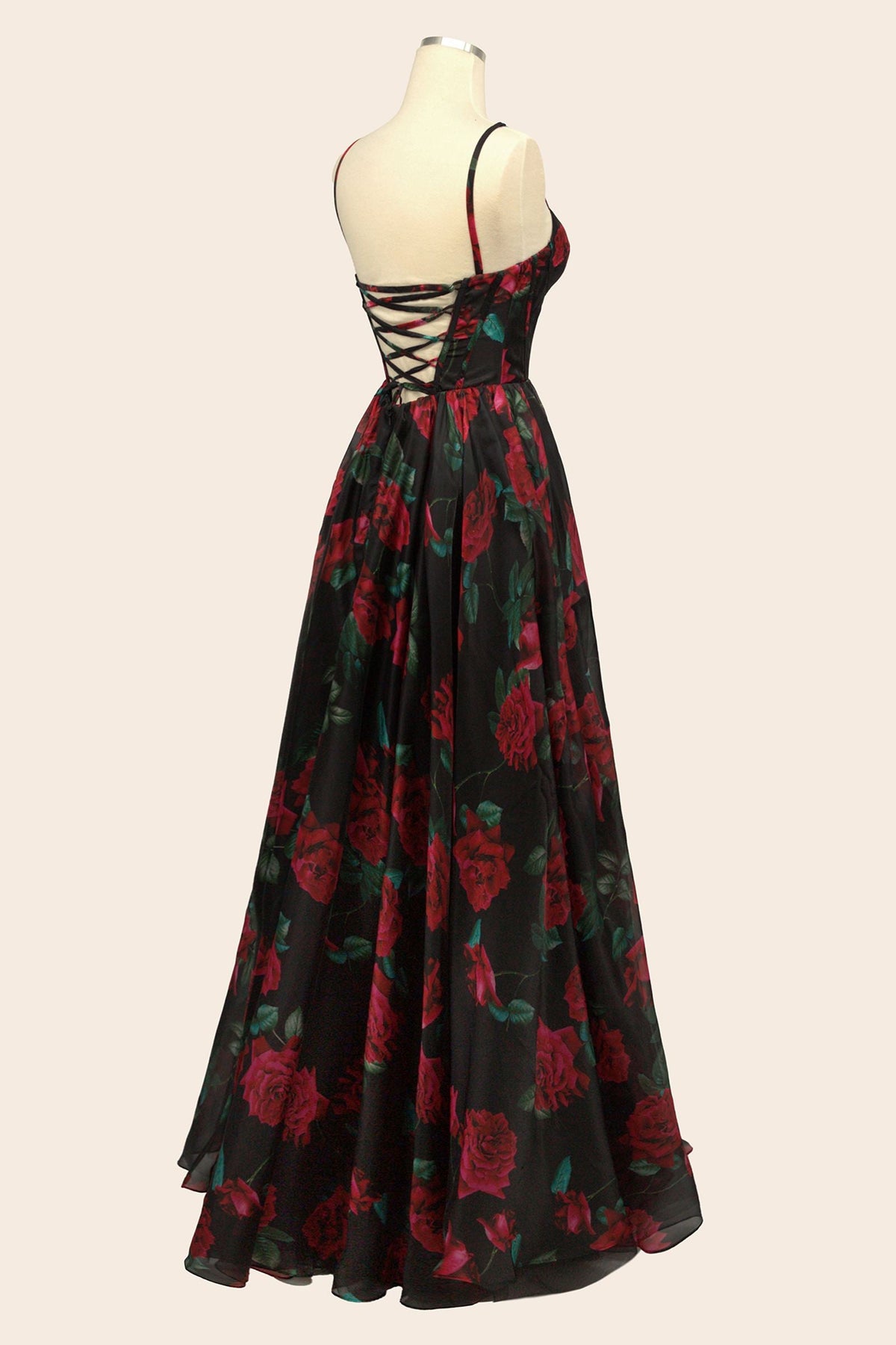Vestido de organza con estampado de rosas Andrea & Leo A1465