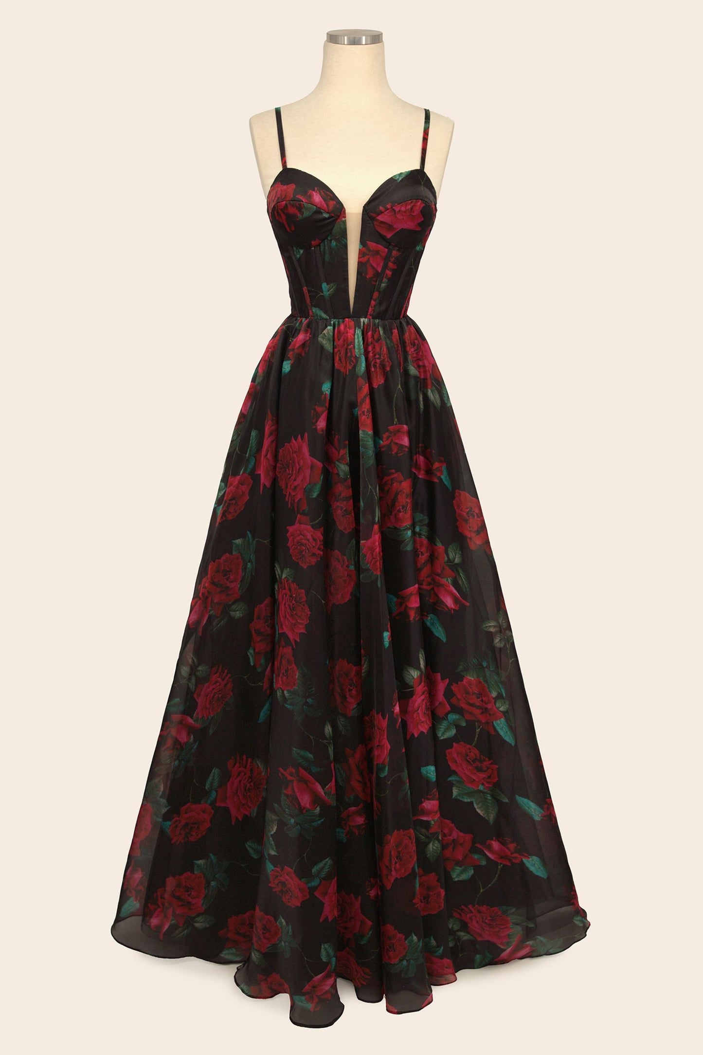 Vestido de organza con estampado de rosas Andrea & Leo A1465