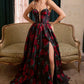 Vestido de organza con estampado de rosas Andrea & Leo A1465