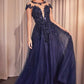 Vestido de noche acampanado Andrea & Leo A1475 de manga corta para madre de la novia