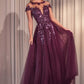 Vestido de noche acampanado Andrea & Leo A1475 de manga corta para madre de la novia