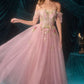 Andrea & Leo A1479 Long A-Line Off Shoulder 3D Floral Applique Gown