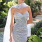 Andrea & Leo A1484 Vestido ajustado escote corazón sin tirantes motivo floral bordado