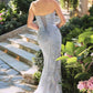 Andrea & Leo A1484 Vestido ajustado escote corazón sin tirantes motivo floral bordado