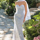 Andrea & Leo A1484 Vestido ajustado escote corazón sin tirantes motivo floral bordado