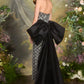 Andrea & Leo A1486 Fitted Black Column Gown Crystal Lattice Beadwork