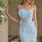Andrea & Leo A1487 Tea Length Strapless Cocktail Dress