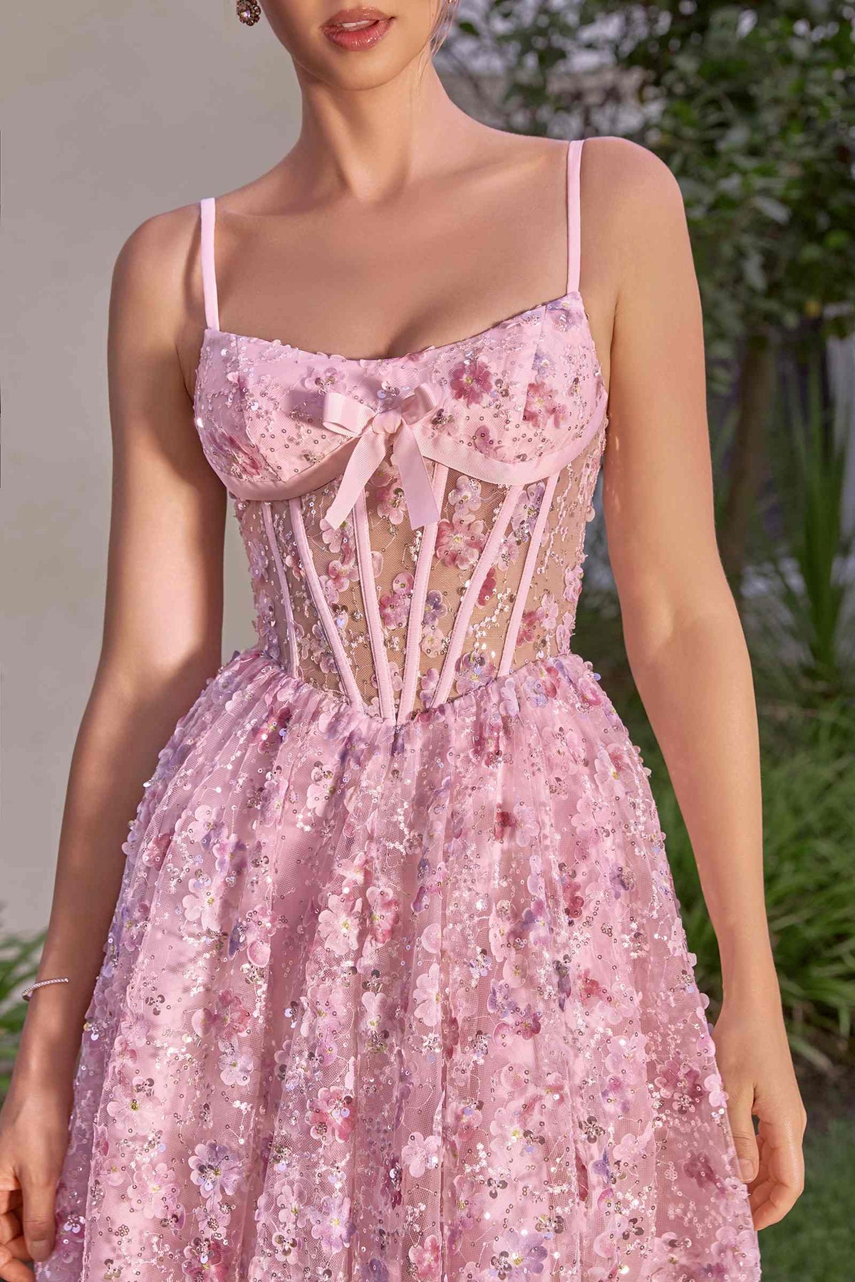 Vestido Andrea & Leo A1523 Línea A Largo Té Fiesta del Té