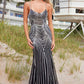Vestido ajustado sin mangas Nox Anabel A1582 totalmente cubierto de cuentas