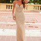 Nox Anabel A1586 Vestido Transparente con Corsé en la Cintura, Completamente Bordado con Cuentas y Ajuste de Cordones