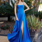 Vestido de noche Nox Anabel A1744 elegante línea A de satén elástico