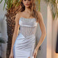 Vestido Nox Anabel A1745 elástico ajustado de satén