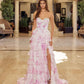 Nox Anabel A1752 Flowy Strapless A-Line Ruffled Layered Chiffon Prom Gown