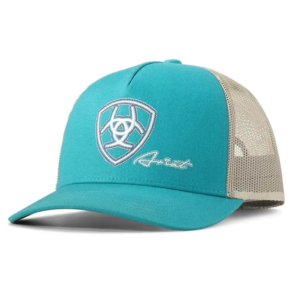 Gorra trucker Ariat Shield Signature (Turquesa) para mujer