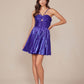 Nox Anabel A825 Short Metallic A-Line Homecoming Dress