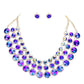 Crystal Pave Trim Round Evening Necklace Earring Set
