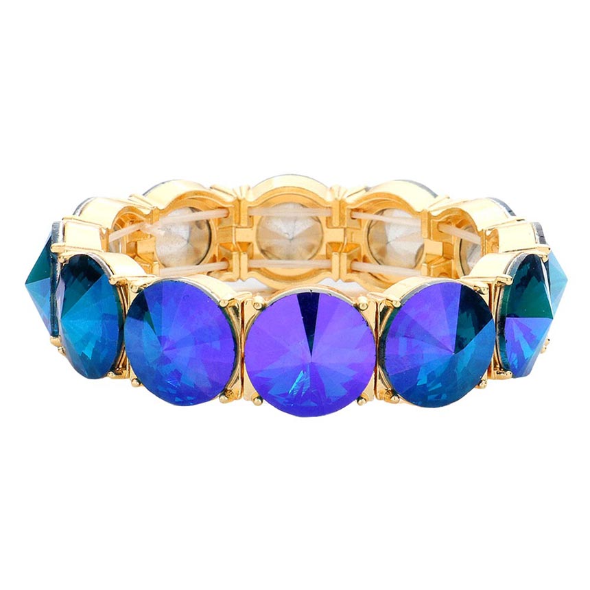 Round Stone Stretch Evening Bracelet