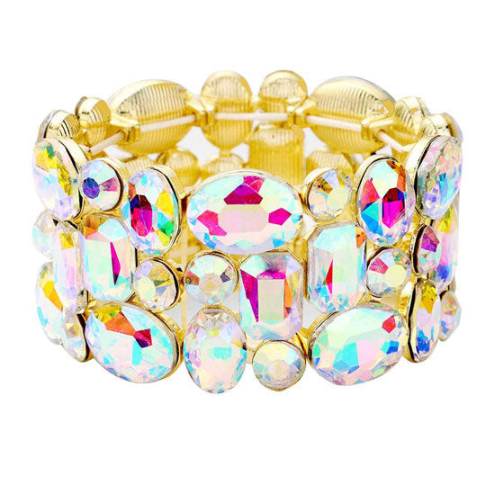 Glass Crystal Stretch Evening Bracelet