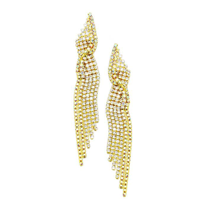 Marquise Crystal Rhinestone Pave Evening Earrings