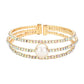 Pearl Accented Split Rhinestone Evening Cuff Bracelet