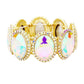 Rhinestone Trim Oval Crystal Stretch Evening Bracelet