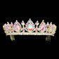 Teardrop Accented Marquise Stone Cluster Princess Tiara