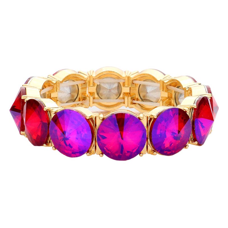 Round Stone Stretch Evening Bracelet