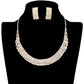 Trendy Crystal Rhinestone Pave Collar Necklace Earring Set