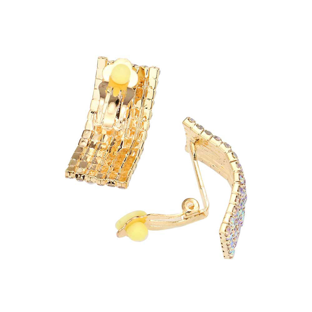 Trendy Crystal Rhinestone Pave Collar Necklace Earring Set
