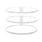 3Row Split Layer Round Crystal Detail Cuff Evening Bracelet