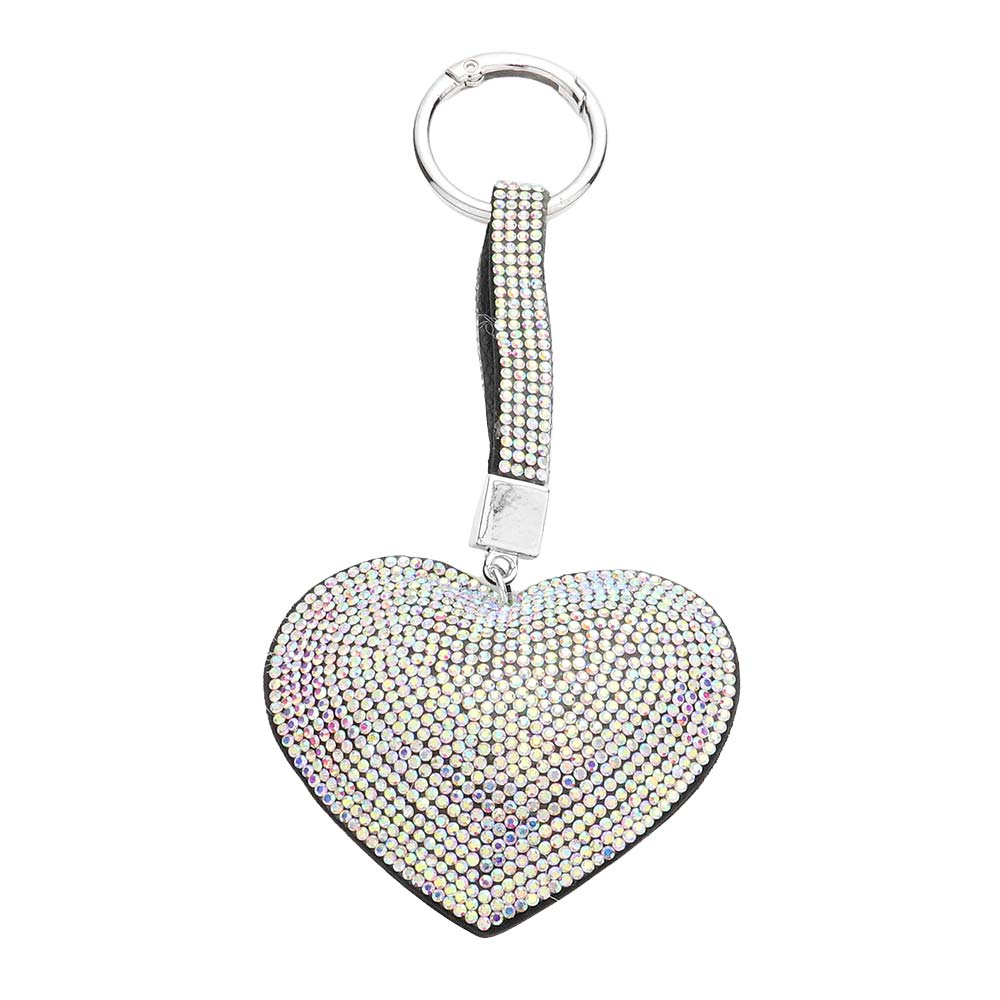 Bling Heart Bag Charm Key Chain Keychain