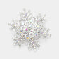 Crystal Pave Snowflake Pin Brooch Pendant