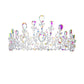 Crystal Teardrop Detail Bubble Stone Pave Marquise Tiara