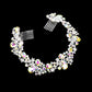 Floral Pave Glass Crystal Hair Comb