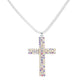 Rhinestone Paved Cross Pendant Jewelry Set