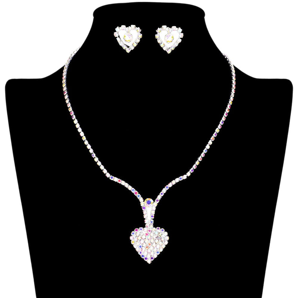 Rhinestone Paved Heart Necklace