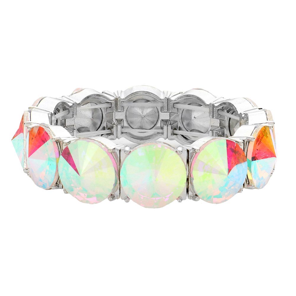 Round Stone Stretch Evening Bracelet