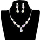 Teardrop Stone Accented Rhinestone Pave Necklace