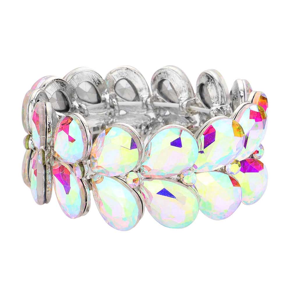 Teardrop Stone Embellished Evening Bracelet