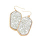 Sparkly Hexagon Frame Dangle Earrings