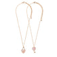 2PCS - Love & Love More BFF Heart Lock Key Necklace Set Jewelry Set