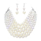 Chunky Multi Strand Pearl Bib Necklace